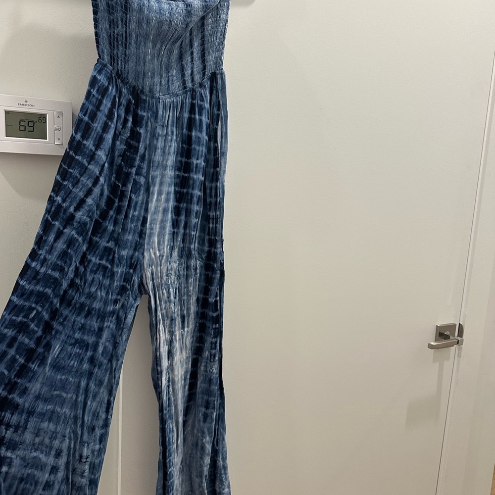 Stylish Blue Tie-Dye Jumpsuit